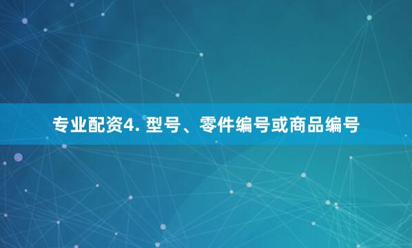 专业配资4. 型号、零件编号或商品编号